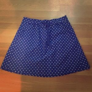 Jcrew cobalt blue polka dot tie skirt